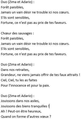 Paroles des Indes galantes